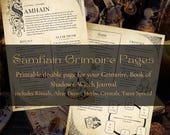 Samhain Grimoire Printable Pages | Book of Shadows Samhain | Altar Decor, Herbs, Crystals & Tarot Spread | Witchcraft Digital Download