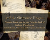 Imbolc Grimoire Printable Pages | Book of Shadows Brigids Day | Altar Decor, Herbs, Crystals & Tarot Spread | Witchcraft Digital Download