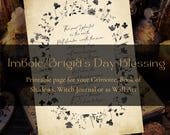 Imbolc Blessing Printable Art | Brigid's Day Grimoire Page | Book of Shadows Digital Download | Vintage, Color, and Black & White Pagan