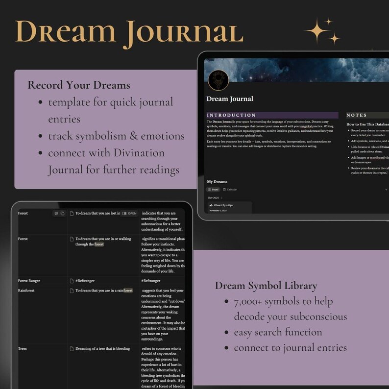 Witch’s Compendium Notion Template | Digital Grimoire | Astrology Calendar 2026 + Divination Journal Add-On image 14