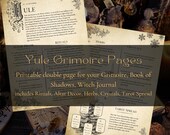 Yule Grimoire Printable Pages | Book of Shadows Winter Solstice| Altar Decor, Herbs, Crystals & Tarot Spread | Witchcraft Digital Download