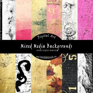Digital Mixed Media Background Papers, Handmade Papers for Collage, Art Journal and Digital Art, Instant Download Printable