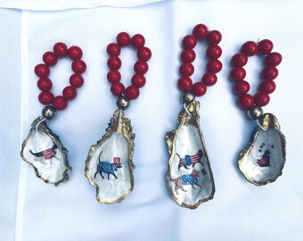 Patriotic Cat napkin ring set of 4