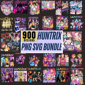 200 chasseurs de démons Huntrix Kpop PNG SVG, conception de chemise de groupe Kpop Idol, dîner de fille Png, bandes de Saja Boys Girls Png, fans de Huntrix, téléchargement numérique