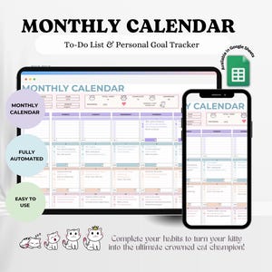 Smart Calendar One Tab Google Sheet, Monthly Planner, Task Tracker, to ...