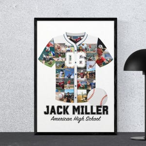 Baseball Senior Night Gift template | Custom Baseball Jersey Photo Collage | Personalized Baseball Player | American Baseball Senior Gift