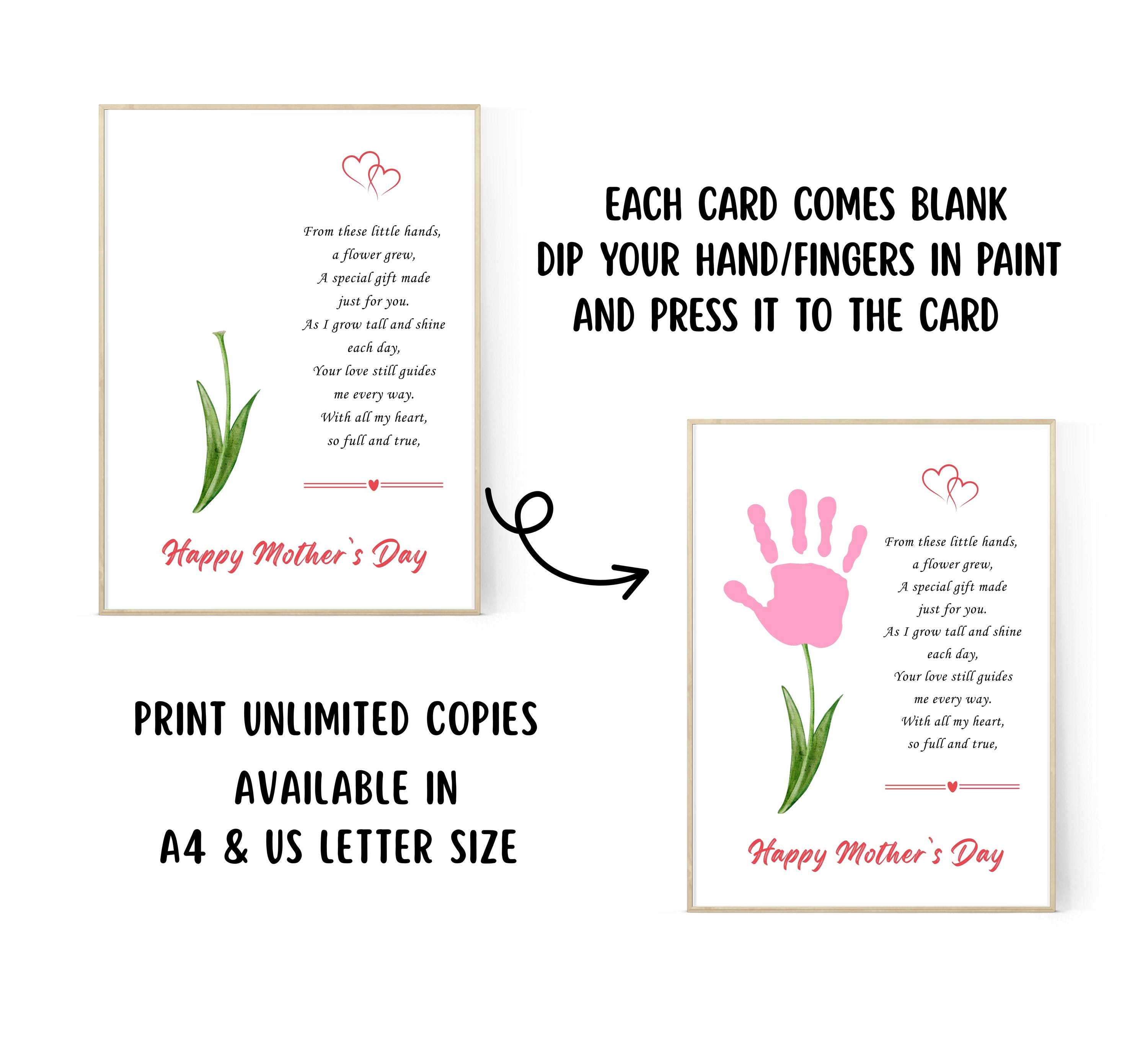 Mother’s Day Handprint Flower Craft Printable | Kids DIY Gift for Mom ...