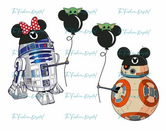 Star Wars R2D2 BB8 Couple Png, Star Wars Clipart, Star Wars Valentine Png, Galaxy Wars Png, Valentine's Day Png, Galaxy's Edge Couple Png