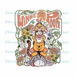 Pooh und Freunde Png, Retro Winnie The Pooh Png, Pooh Bär Png Design, Freunde Png, Pooh Bär Png, Familienausflug Png, digitaler Download, Winnie