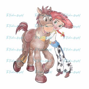 Retro Toy Story png, Jessie och Bullseye png, Du har en vän i mig png, Toy Story Clipart, Familjesemester png, Toy Story-karaktärer png bild 3
