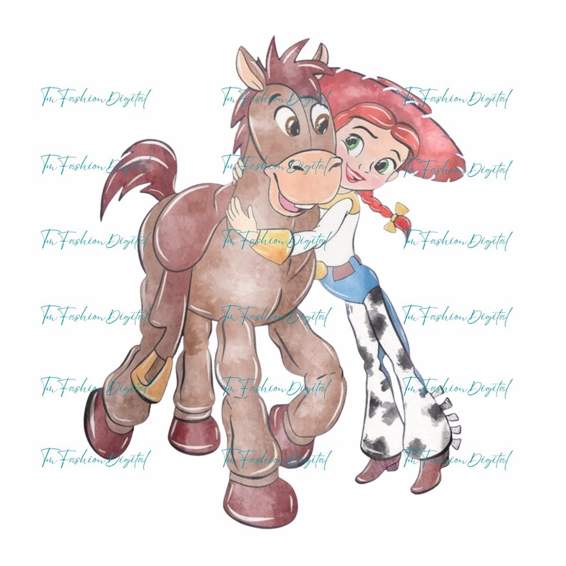 Retro Toy Story png, Jessie och Bullseye png, Du har en vän i mig png, Toy Story Clipart, Familjesemester png, Toy Story-karaktärer png bild 3