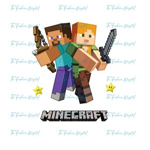 Minecraft PNG, Minecraft Clipart, Steve Alex PNG, Digitale Minecraft Aufkleber, Minecraft Gaming Clipart, druckbares Minecraft, Minecraft Geschenk