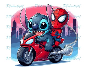 Stitch With Spiderman Png, Cute Stitch Png, Cute Spiderman Png, Superhero Png, Cute Spidey Png, Stitch Clipart, Spiderman Clipart, Ohana Png