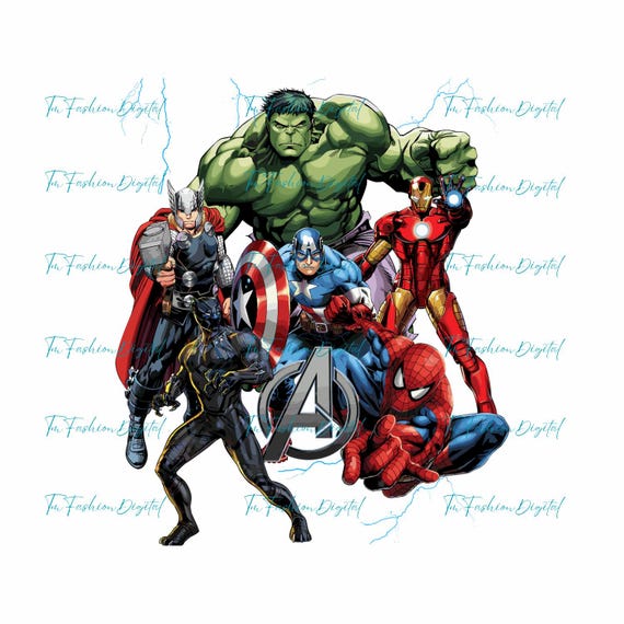 Avengers Png, Super Heroes Clipart, Avengers Printable Image, Hulk Clipart, Marvel Superhero Png, Spiderman Clipart, Marvel Character Png