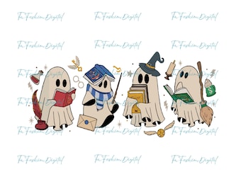 Funny Book Lover Halloween PNG, Wizard Ghost Png, Ghost Halloween PNG, Ghost PNG, Spooky Season Png, Bookish Halloween Png, Book Lover Png