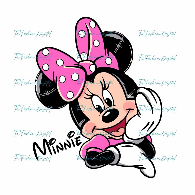 Minnie Mouse Png, Minnie Mouse dla Cricut, Minnie Mouse Klipart, Cyfrowa Myszka Minnie, Księżniczka Png, Głowa Minnie Png, Urodziny Myszki Minnie zdjęcie 1