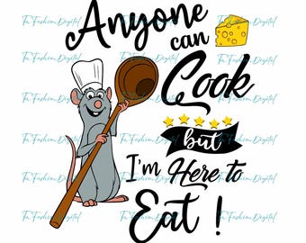 Ratatouille Png, Little Chef Png, Ratatouille Clipart, Anyone Can Cook Png, Mouse Chef Png, Ratatouille Shirt Png, Remy Mouse Chef Png