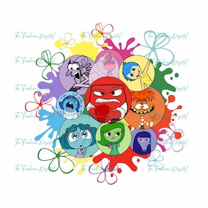 It&#39;s Okay To Feel All The Feels Png, Inside Out 2 Character Digital Download, Emotion Team Png, Inside Out Png File, Inside Out Silhouette