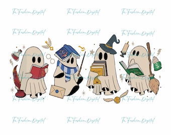 Funny Book Lover Halloween Png, Wizard Ghost Png, Ghost Halloween Png, Ghost Png, Spooky Season Png, Bookish Halloween Png, Book Lover Png
