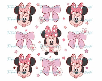Pink Minnie Mouse Png, Minnie Coquette Png, Cute Minnie Png, Minnie Mouse Clipart, Minnie Head Png, Digital Minnie Mouse, Mouse Head Png