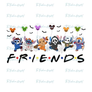 Personajes de terror Stitch Png, Amigos de terror Png, Halloween de terror, Halloween Png, Stitch Halloween Png, Descarga instantánea de Halloween
