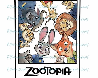 Retro Zootropolis Png, Zootopia Characters Png, Nick Wilde Judy Hopps Png, Zootopia Clipart, Zootopia Movie Png, Family Vacation Png