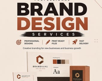 Custom Branding & Logo Design Package, Complete Brand Identity Kit, Business Logo, Style Guide, Social Media Kit, custom brand service