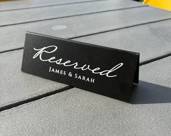 Letrero de mesa reservada, Letrero de mesa para eventos personalizado, Letrero de reserva a medida, Decoración de mesa para fiestas de cumpleaños, Letrero de mesa para restaurante, Doble cara