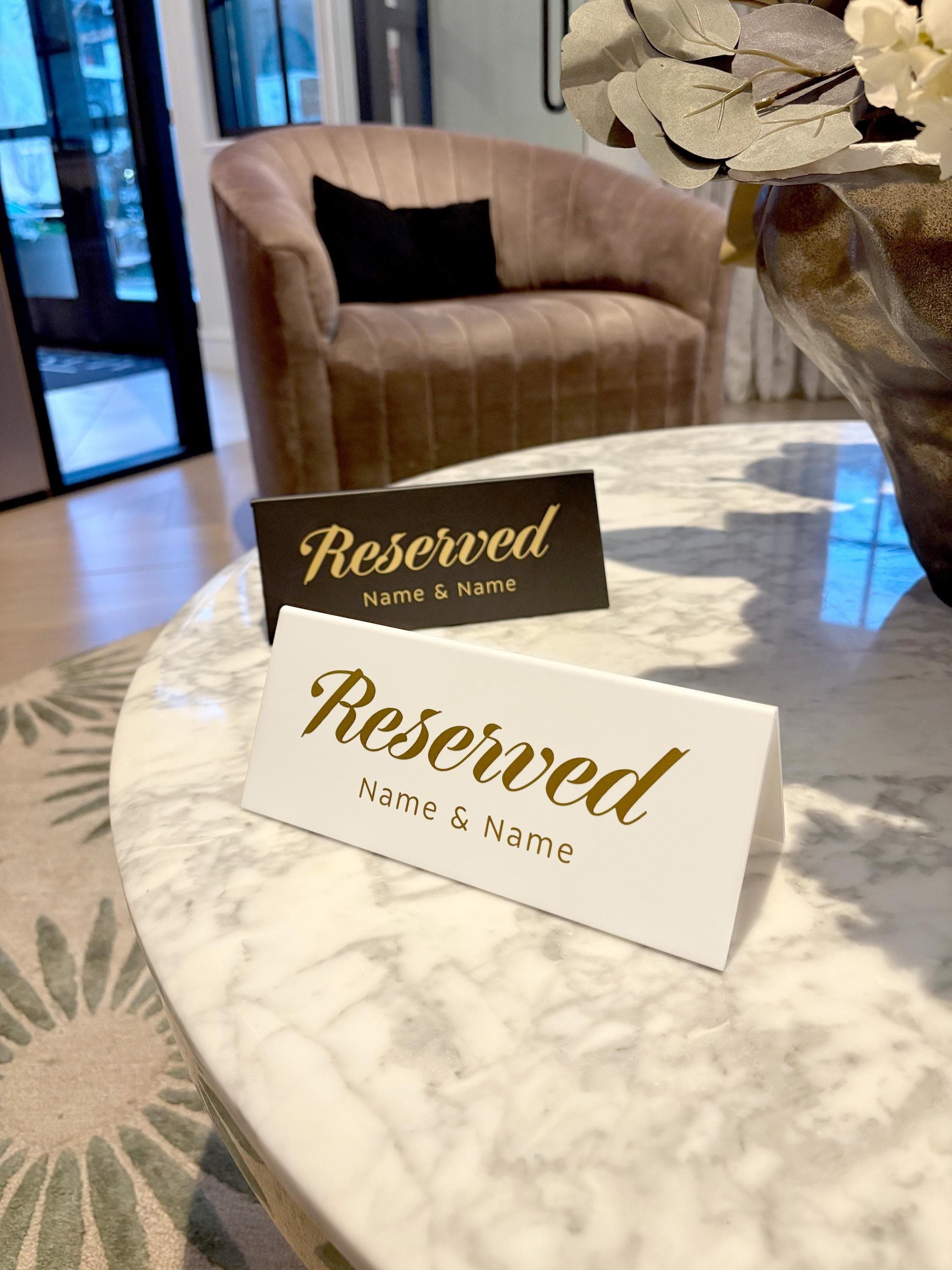 Vip Event Resevered Signage Personalized Double-sided Reserved Sign With Names – Custom Wedding ...