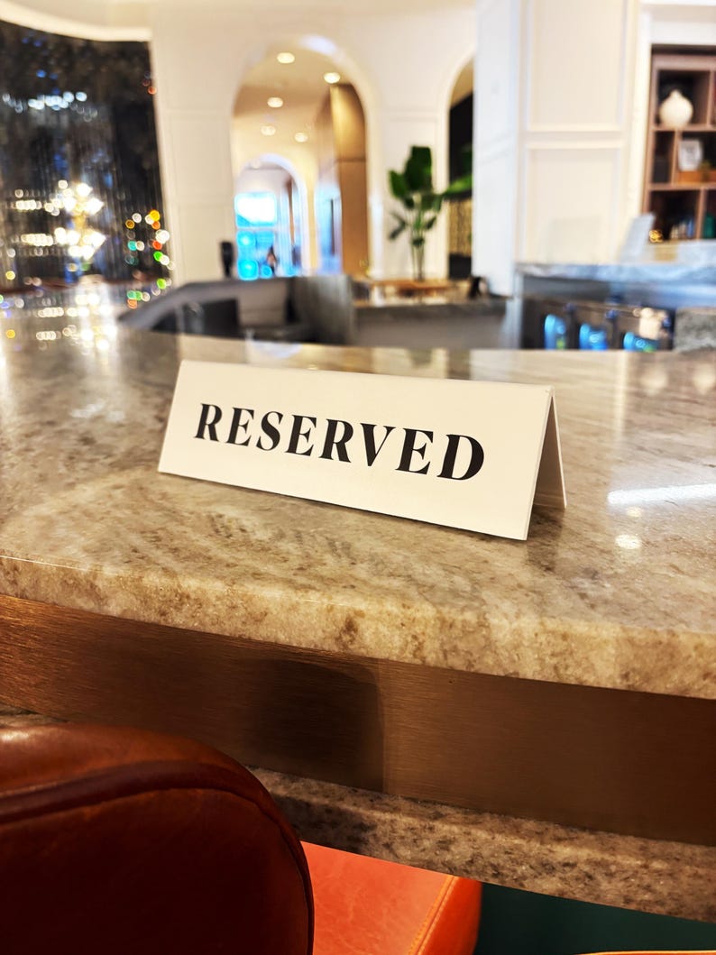 Reserved Table Sign – for Restaurants, Bars, Cafes, Hotels - Business ...