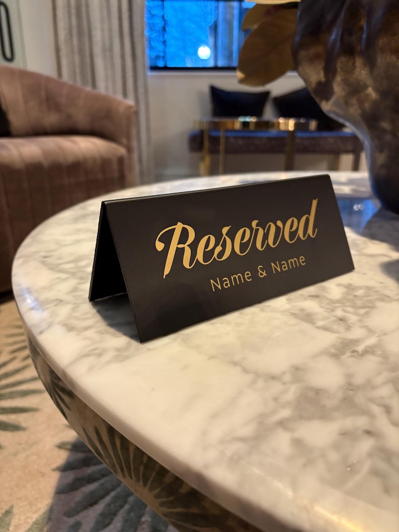 Personalized Double-sided Reserved Sign With Names – Custom Wedding ...