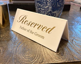Reserved Wedding Signs, Personalized Table Signs, Reserved Seating Signs, Wedding Reserved Signs, Bride & Groom Family Signs
