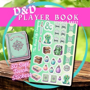 GREEN DND Player Character Booklet Stickers