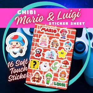Chibi Mario und Luigi Sticker Bogen