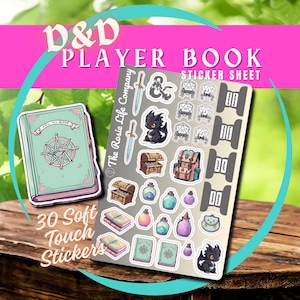 BLACK and WHITE DND Player Character Booklet Stickers