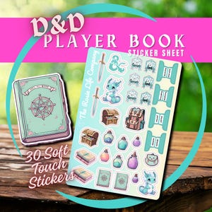 BLUE DND Player Character Booklet Stickers