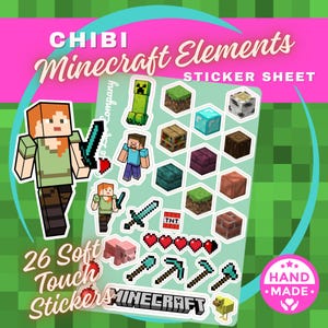 Arkusz naklejek Chibi Minecraft Elements