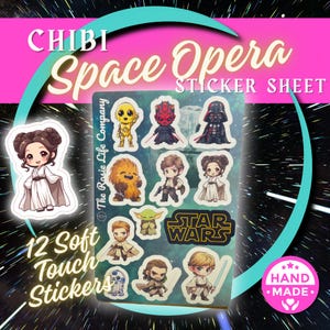 Feuille d'autocollants Space Opera Chibi