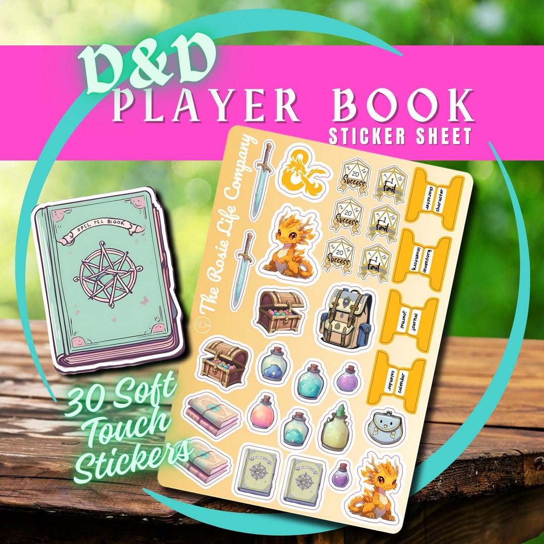 YELLOW ORANGE DND Player Character Booklet Stickers - Etsy