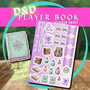 PURPLE DND Player Character Booklet Stickers