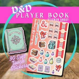 RED DND Player Character Booklet Stickers and Tabs