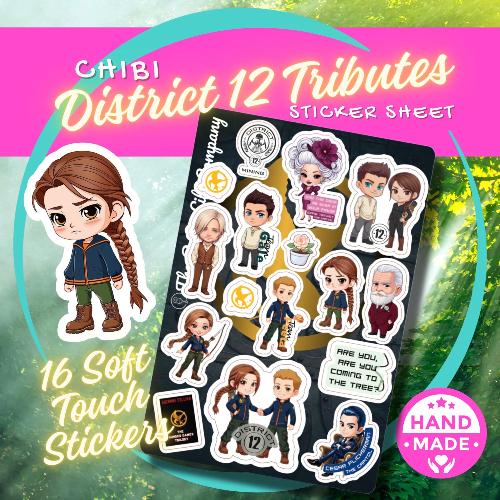 Chibi Distrikt 12 Tribute Sticker Bogen