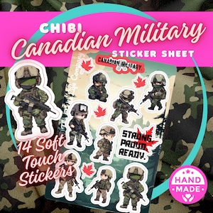 Stickervel Canadese militaire Chibi