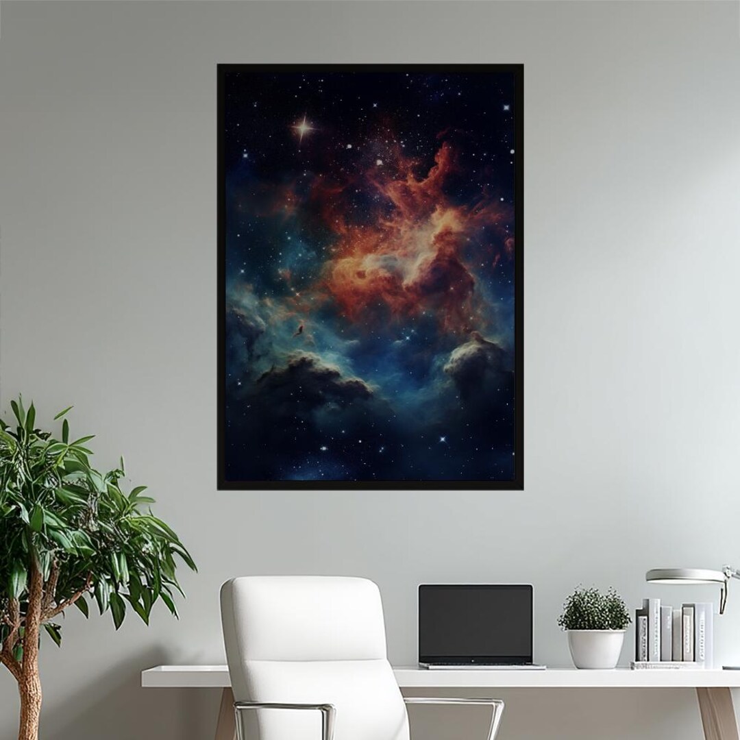 Vibrant Cosmic Nebula Matte Poster | Deep Space Wall Art Print ...