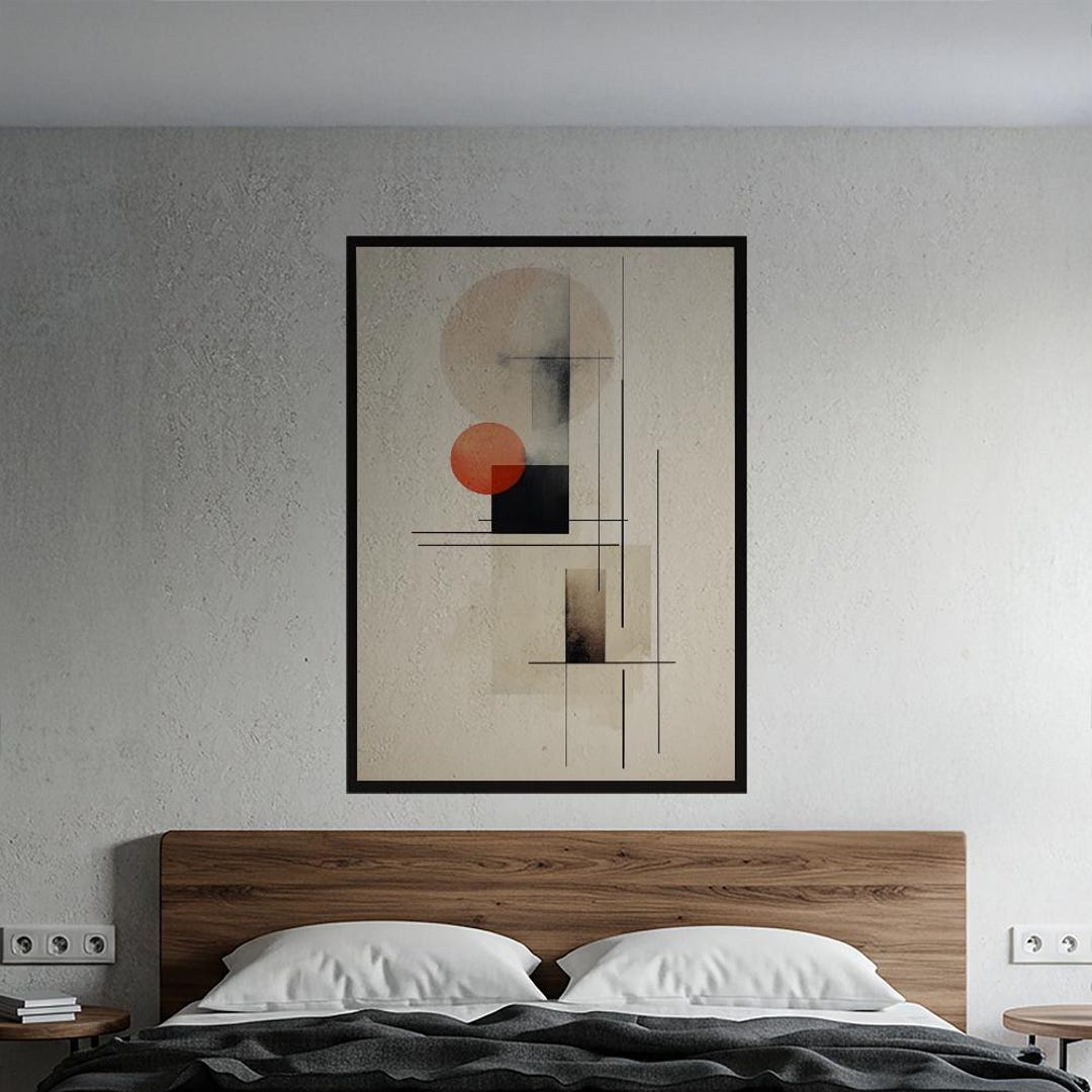 Abstract Geometric Wall Art Print | Modern Minimalist Decor | Bauhaus ...