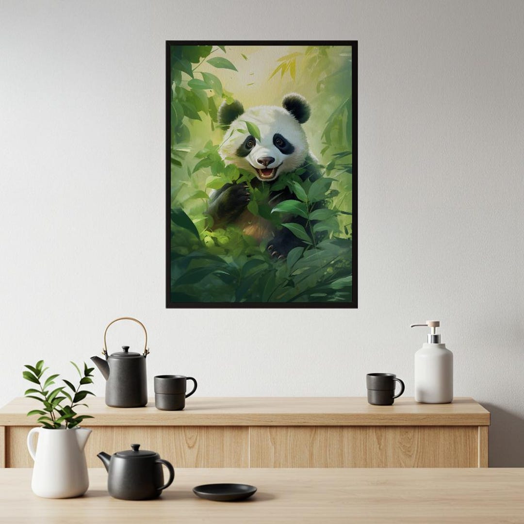Cheerful Baby Panda Poster | Adorable Nursery Wall Art | Happy Animal ...