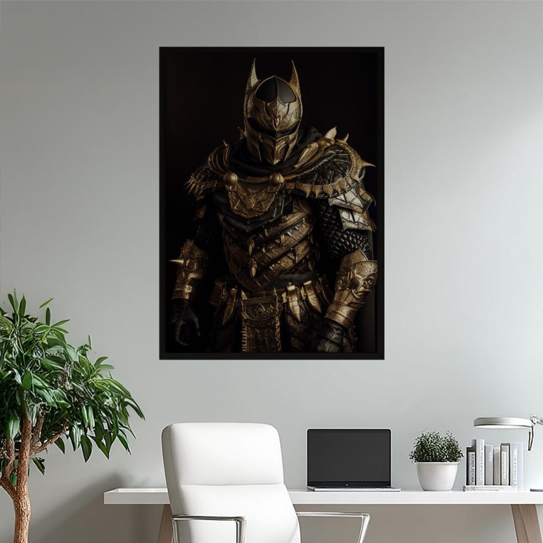 Noble Guardian Fantasy Knight Wall Art | Armored Warrior Epic Dark ...
