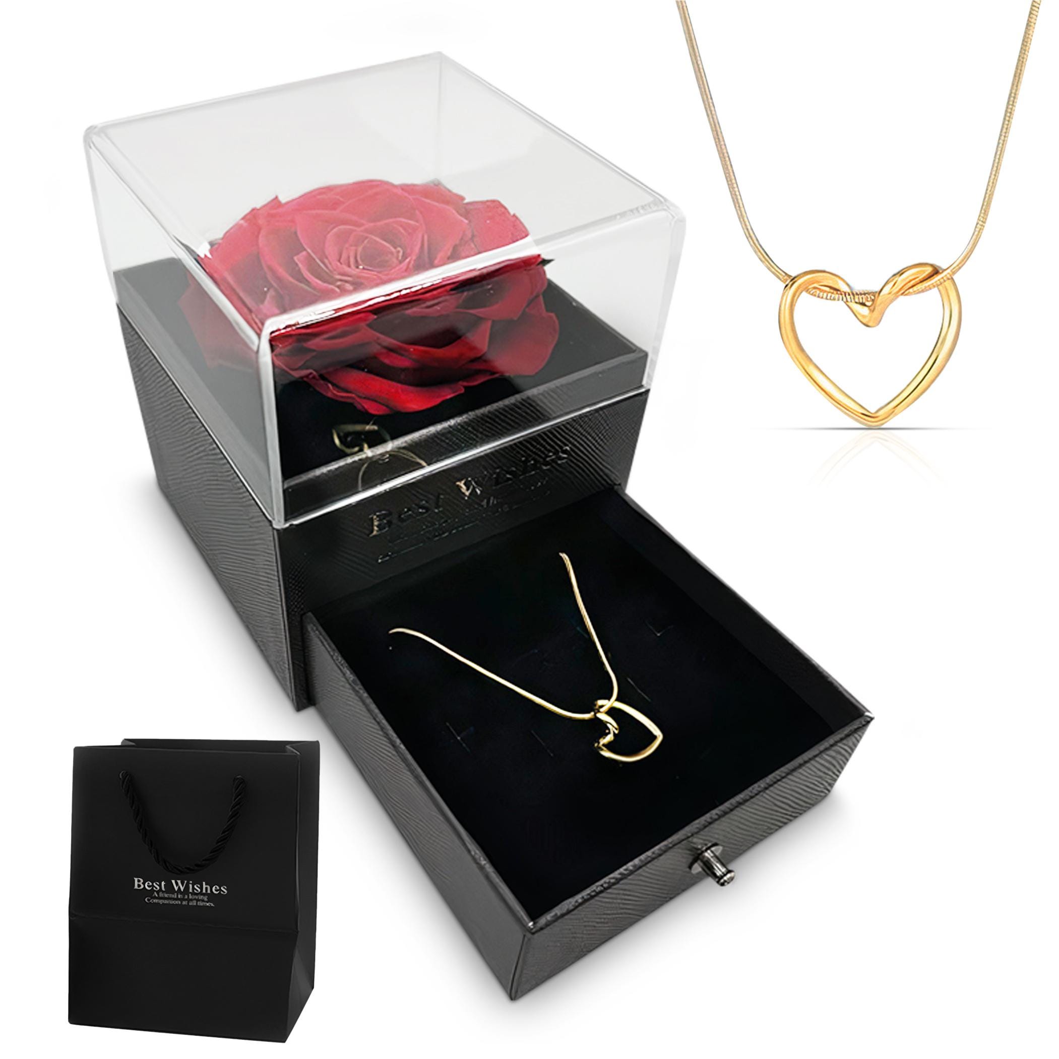 The Hottest Design Preserved Rose Moss Bear MOM Gift Set: Mom Necklace, Christma
