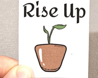 Rise Up Plant Sticker: Protest Garden Decor, Water Resistant