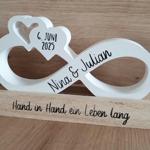 Personalisiertes Unendlichkeitszeichen, Infinity, Hochzeitsgeschenk, Geschenk für Brautpaare oder zum Hochzeitstag, Freundschaftsbeweis